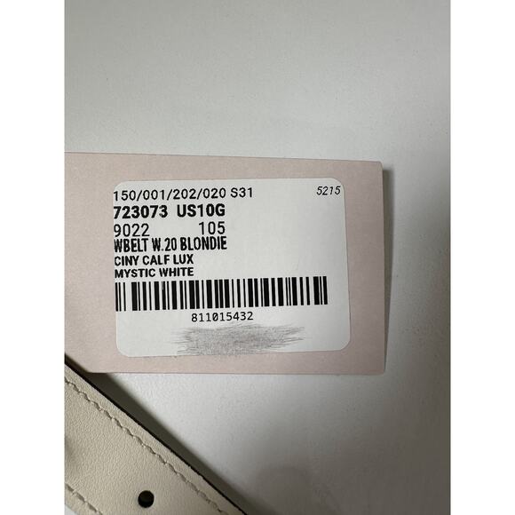 New Auth Gucci White Leather Blondie Thin Belt IT105 US42 - Picture 7 of 7